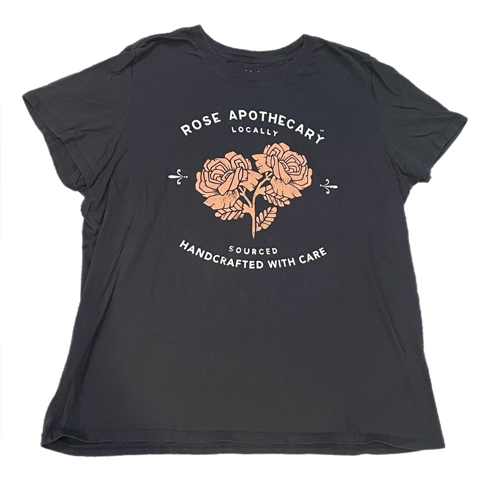 Rose Apothecary Locally Sourced Schitts Creek T Shirt Charcoal Womens Size L